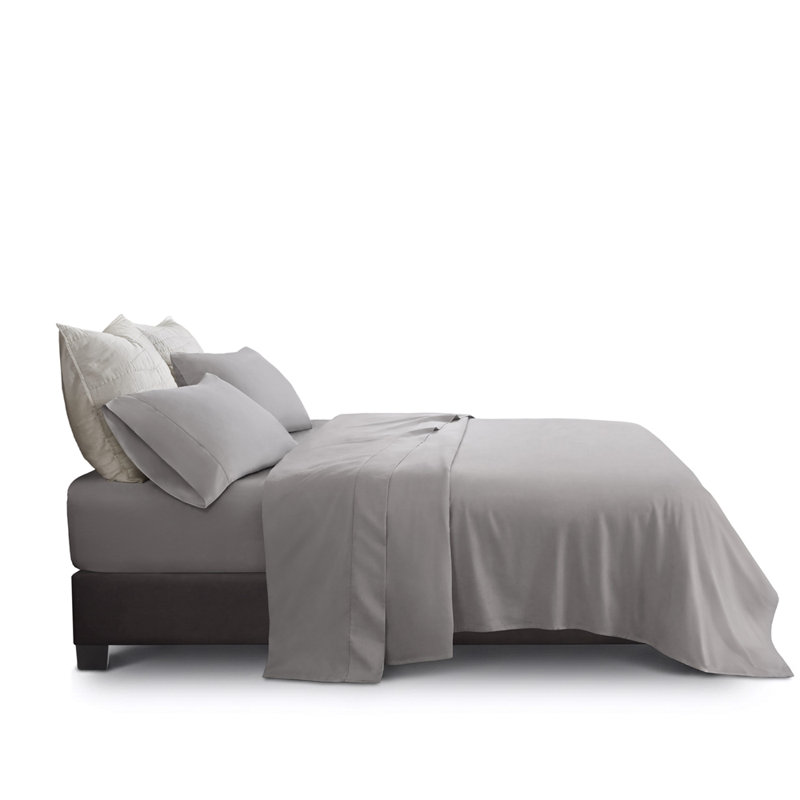 Ensemble de draps en coton 4 pièces, Gris, King