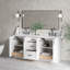 ARIEL Kelly 73 Double Sink Bathroom Vanity with Italian Carrara Marble Top-2082203486