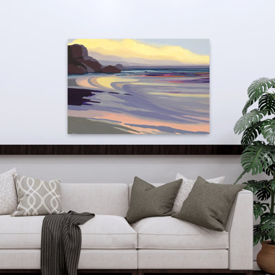 Art contemporain contemporain, paysage de plage abstrait