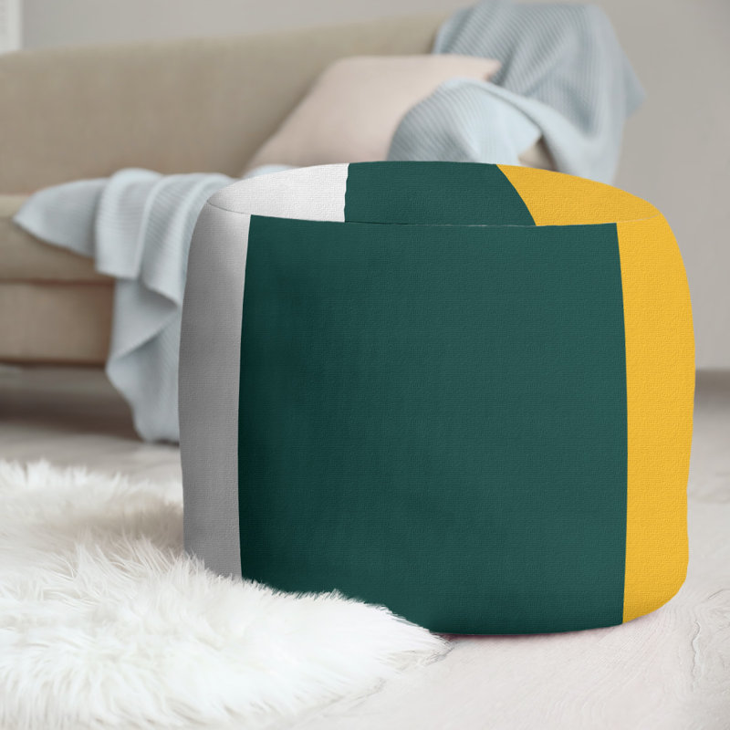 repose-pieds rond 20,5", Blanc / Vert / Or