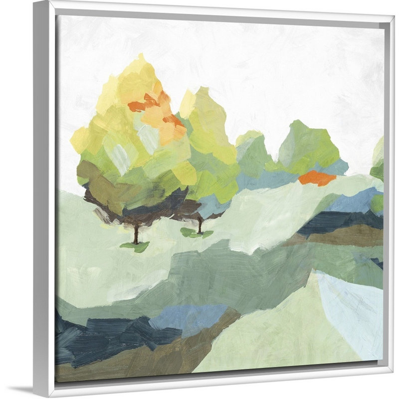Reproduction d’art sur toile « bloquée II » par Isabelle Z, Cadre blanc, H 26 po x l 26 po x P 1,75 po
