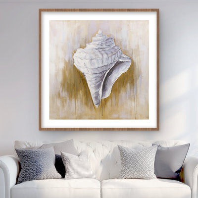 Conical Shell - Still Life White Framed Matted Print | Decor