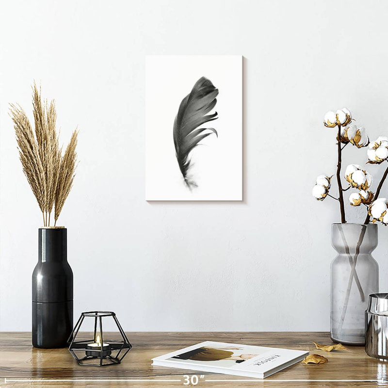Kerner Black Feather, 12" H x 8" W