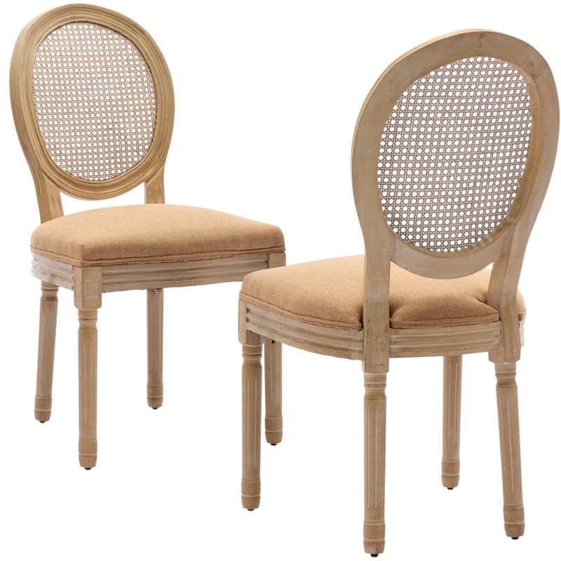 Amando 19.7'' H Upholstered Side Chair, Brown, Oak Wood
