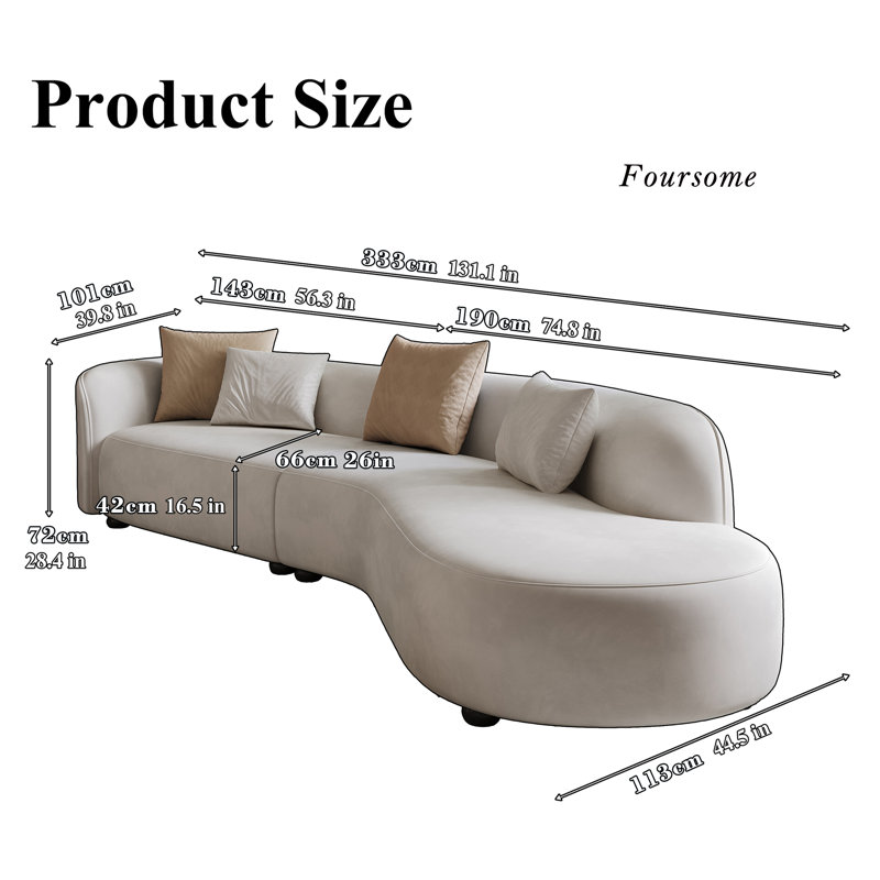 Cailey 131.1'' Velvet Sofa