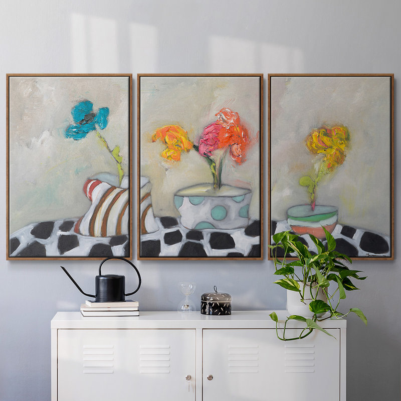 " Three Amigos " 3 - Pieces, 36" H x 75" W x 2" D, Walnut