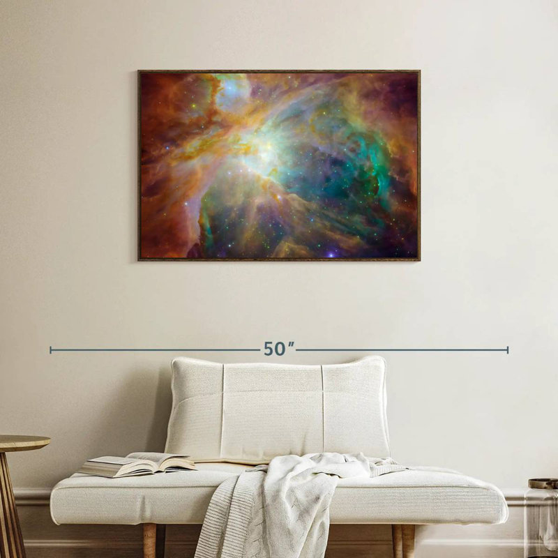 Cœur de la nébuleuse d'Orion, 37 po x 25 po, Cadre flottant noyer