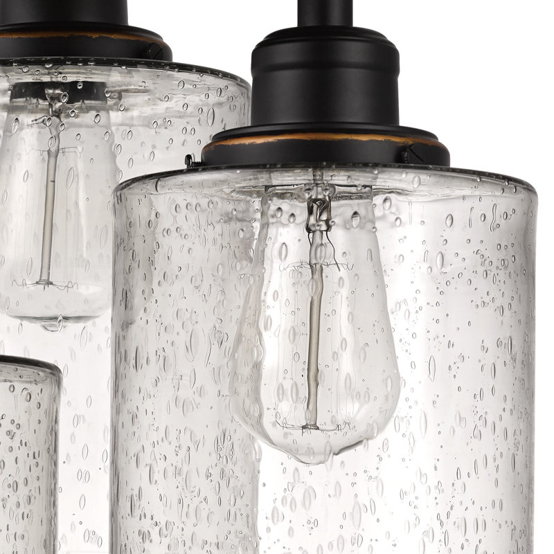 Tiarra Glass Semi Flush Mount, Oil Rubbed Bronze, Seeded Glass