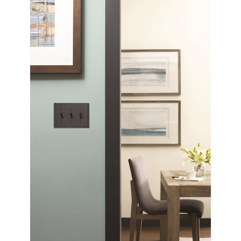 Mulholland 3-Gang Toggle Light Switch Wall Plate, Black Bronze