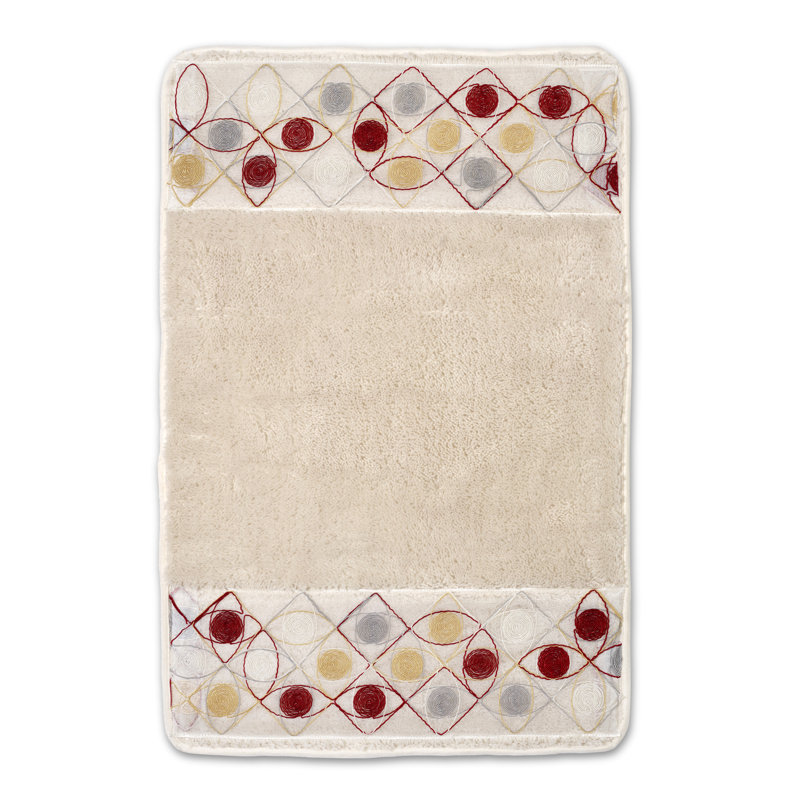Sedona Collection Plastic / Acrylic Non-Slip Bath Rug, Beige