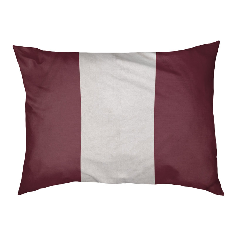 Coussin Washington, Moyen (l 40 po x P 30 po x H 6,5 po), Bourgogne/blanc