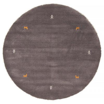 Tapis gris Kashkuli Gabbeh 3 pi 11 po x 3 pi 11 po