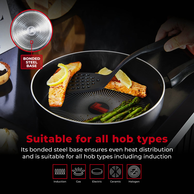 Tower T700318 SmartStart Gourmet 28cm Aluminium Multi-Pan & Lid with Aeroglide Non-Stick Coating, Induction Compatible