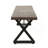 Outdoor Aluminum Dining Bench With Steel Frame, Brown / Black-1179032198
