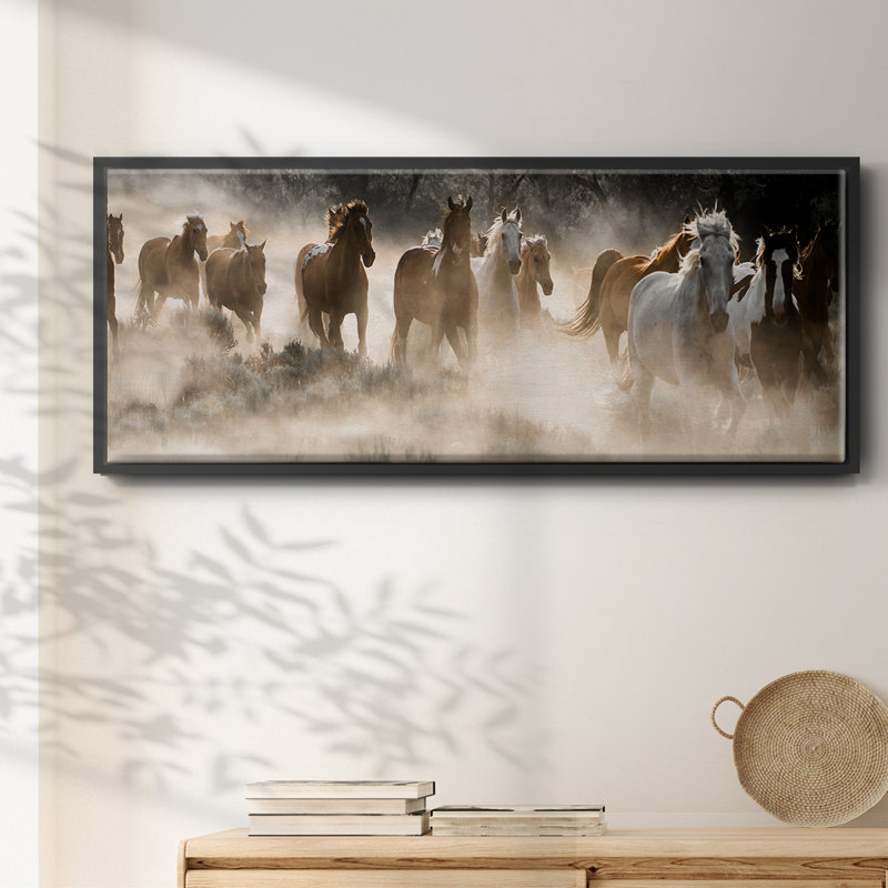 Kickin Up Dust- Framed Canvas