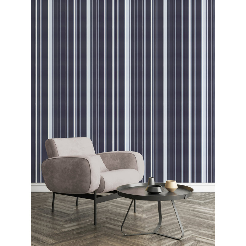 Smart 3 Stripes Casual Stripe Wallpaper Roll, Green