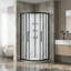 Ensemble de douche ronde encadrée noire Dreammerks Monaco l 36 po x P 36 po x H 75 po