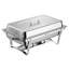 Chafing Dishes for Buffet Set, 9QT Stainless Steel Chafer, for Banquet Party Wedding, Rectangle Buffet Server and Warmer with 1 Full & 2 Half Size Pans, Fuel Holder, and Foldable Stand