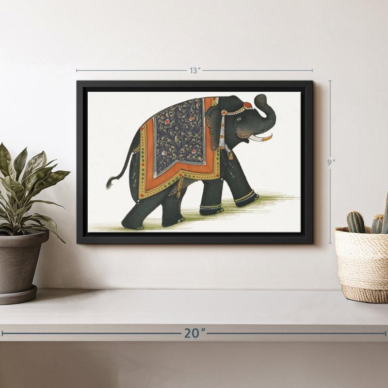 «India Elephant I Light Wall Art», H 13 po x l 9 po