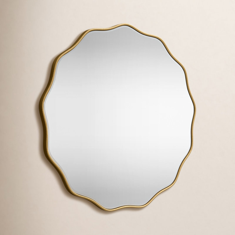 Francina Scalloped Mirror, Gold, 32" x 32"