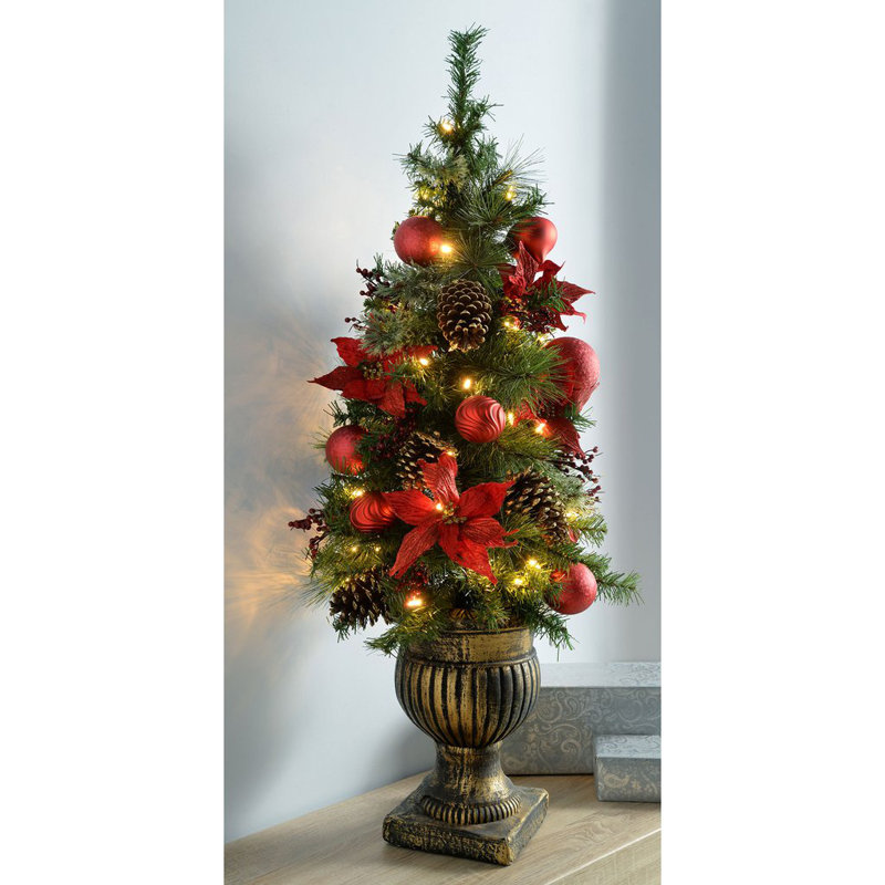 3.94' H Lighted Artificial Pine Christmas Tree
