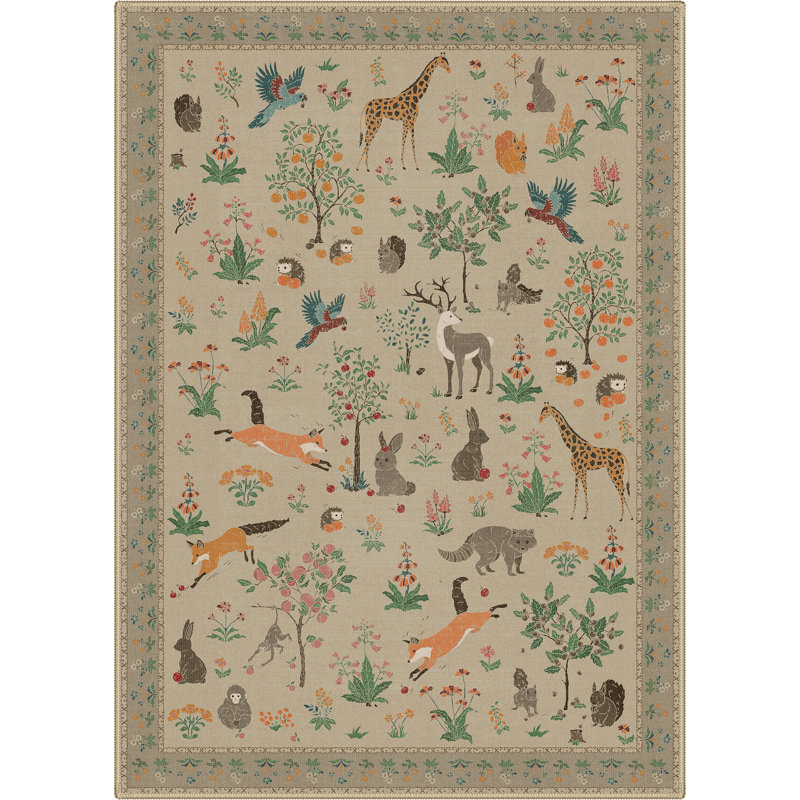 Tapis d'intérieur lavable à la machine Alcoa, Brun, Rectangle 84 po x 60 po