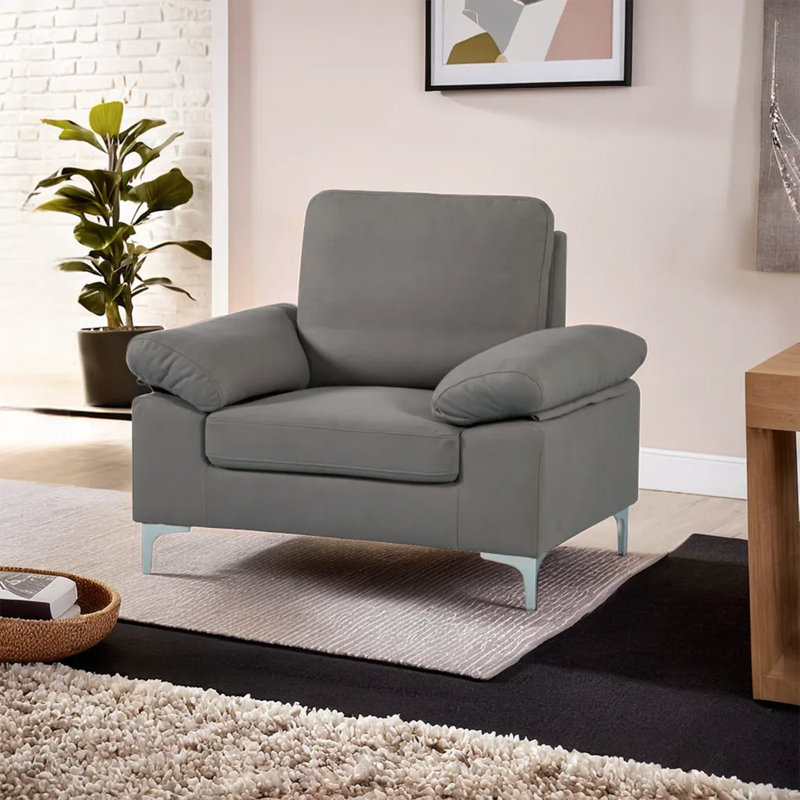 Elise Grey 1 Seater Accent Chairs, Grey