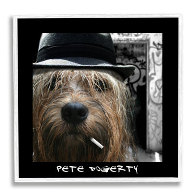 Pete Dogerty, musicien humoristique, chapeau, cigarette, giclée, ensemble d'art texturé par Noah Bay