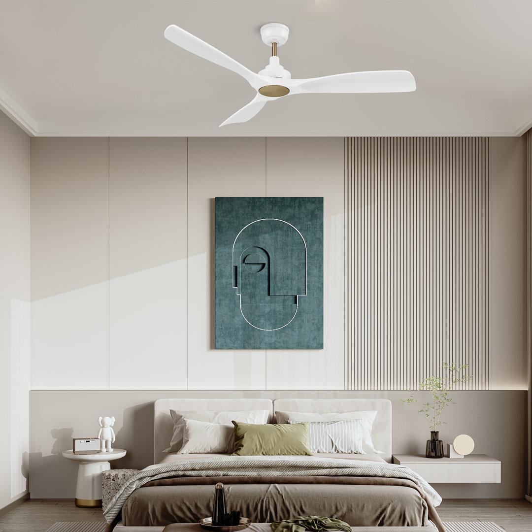 52'' Edrica 3 - Blade Ceiling Fan without light Wrought Studio™