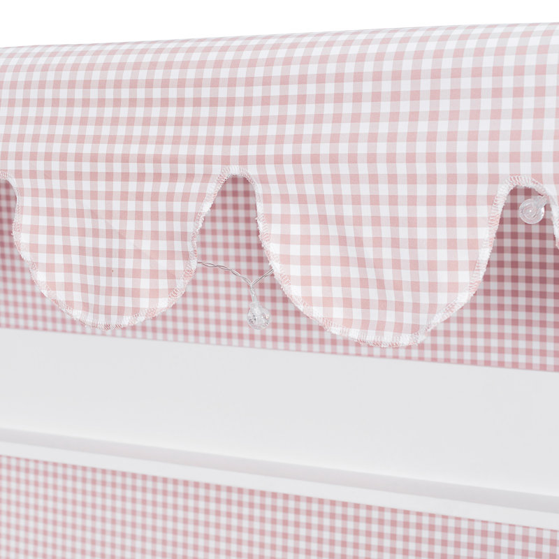 Lit cabane double XL avec lit gigogne, tente, étagère et lampe, Blanc