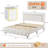 3 PC Faux Leather Diamond Tufted Platform Bed Set ,Bed Frame With Set Of 2 Modern Led End Table.-352706970-352706969