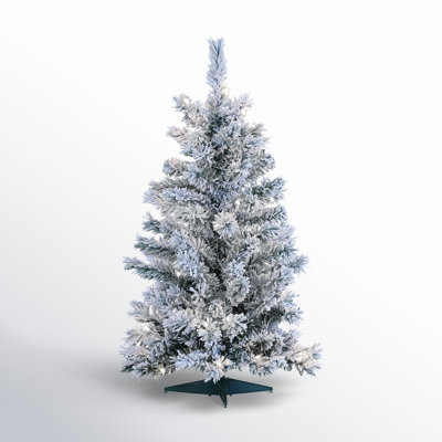 3 ft. Pre Lit Clear UL Flocked Colorado Spruce Tree