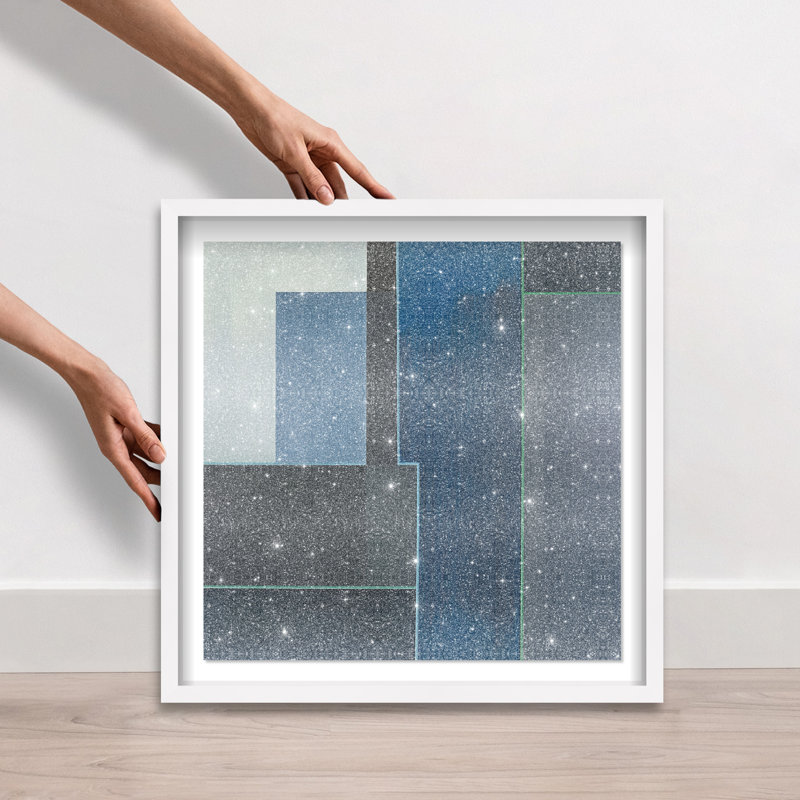 Desert Stillness II Shadowbox Abstract Print by Oliver Gal, Black Frame, 12 x 12, 21.5"H x 21.5"W, White Frame