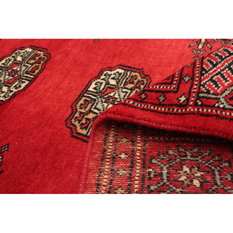 Tapis unique rouge / brun en laine noué à la main de style Bokhara des années 2010 de 2 pi 8 po x 4 pi 6 po Pulis