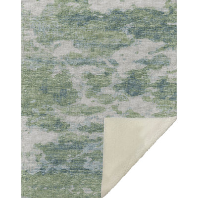Couverture Sherpa verte One Pixie Street 50 po x 70 po