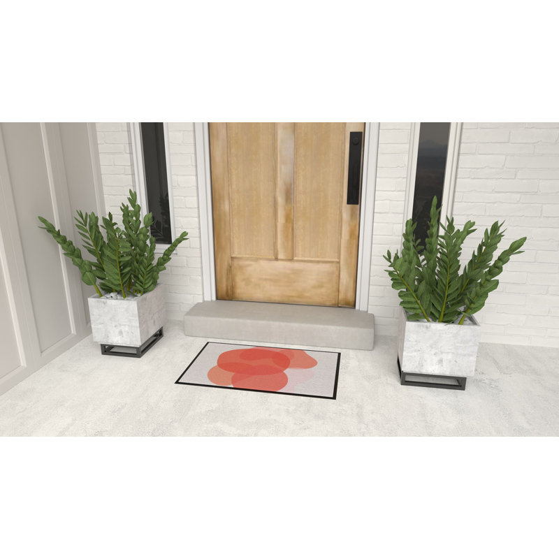 Rugs America Lianna Blueberry Jam LO15C 20"x31.5" Door and Kitchen Mat, Red/White