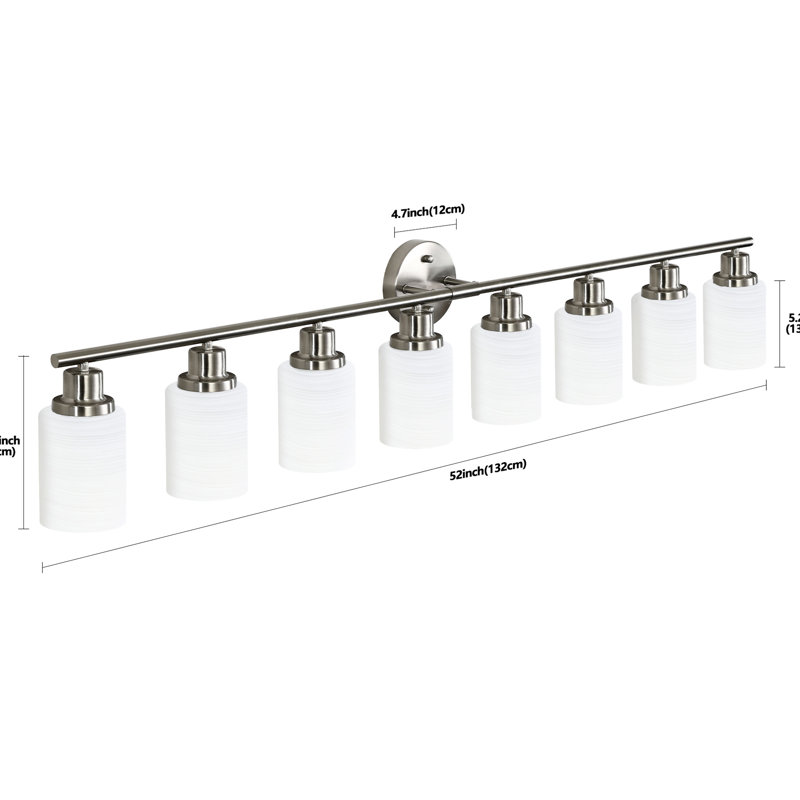 8- Wall Sconce With Brushed Nickel And Frosted Glass, Modern Style For Bathroom, Hallway, Bedroom, Resistance To Rust, Comfortable , Easy Install Corrosion, Soft Installation Process