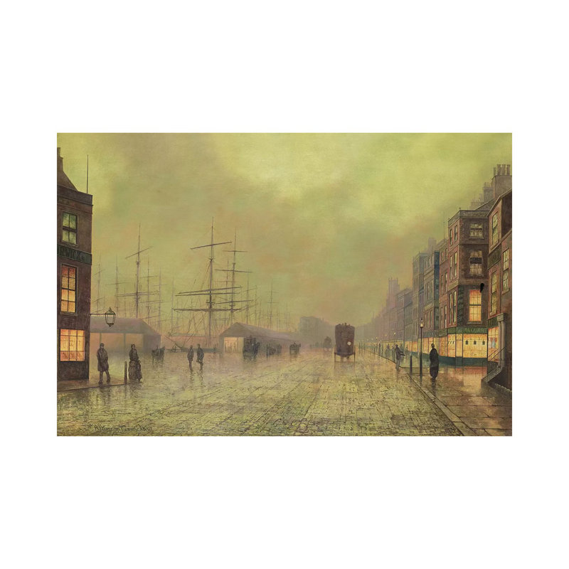 Glasgow Docks by John Atkinson Grimshaw - Wrapped Canvas Print, 20.32 cm H x 30.48 cm W