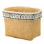 Rectangular Basket Planters Of 2 Brown Multi Cement With Geometric Trim For Indoor Outdoor Use, L:10.4X8.7X7.9 S:7.3X5.5X5.9 Inches, 12.1 Lbs Trimmed Indoors Or Outdoors,
