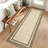 Modern Bordered Area Rug Washable Rug for Living Room, Neutral Minimalist Carpet, Soft Thin Low Pile Non Shedding Floor Covering, Indoor Foldable Non Slip Mat for Bedroom-1711957491