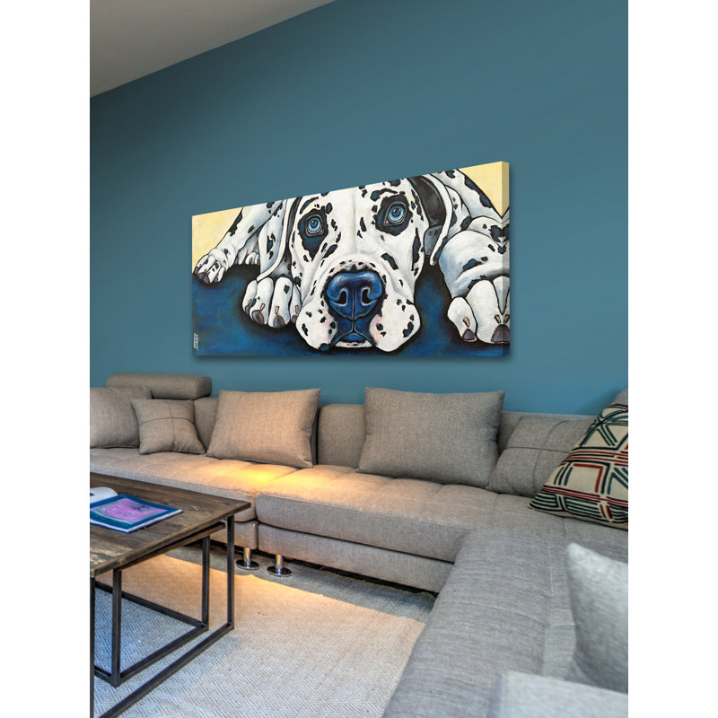 « great-danois » par stéphanie gerace, reproduction d’art sur toile tendue, H 12 po x l 24 po
