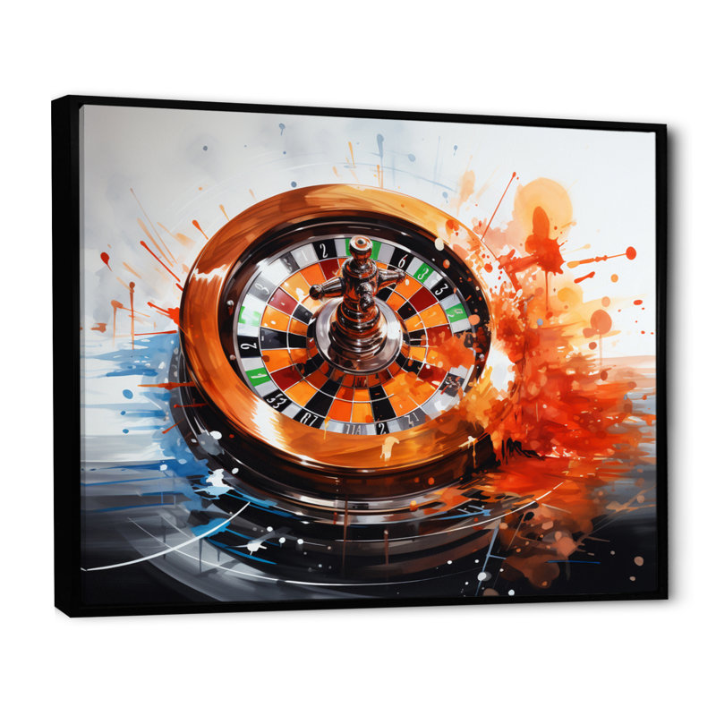 «Casino Royale Roulette II», reproduction sur toile, H 34 po x l 44 po x P 1,5 po, Cadre flottant noir