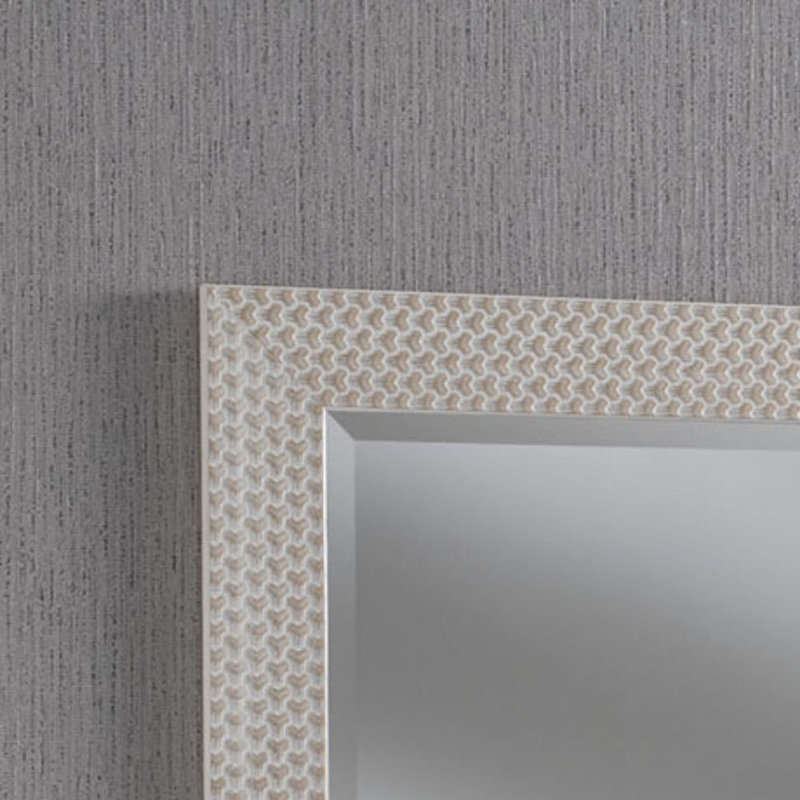 Arje Solid Wood Rectangle Mirror, 92cm H x 67cm W, White