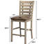 2 chaises de hauteur de comptoir de salle à manger, style américain rustique, dossier en bois massif, couleur brun, coussin rembourré grisâtre, finition laquée, instructions d'installation rapide dans le thème, élégant et pratique