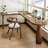 Nut-brown L-Shaped Solid Wood Writing desk-543836539-543836516