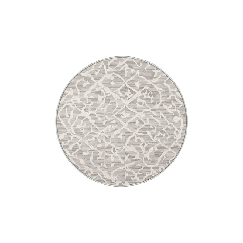 Machine Washable Beige Area Rug, Round 6'