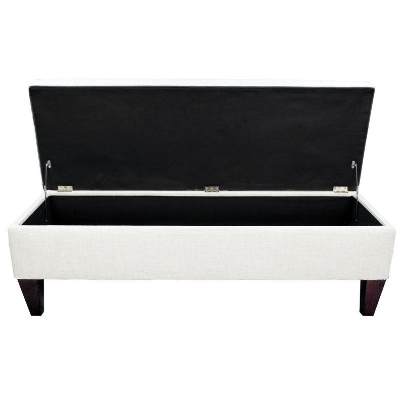 Conyers Polyester Blend Upholstered Storage Bench, Magnolia
