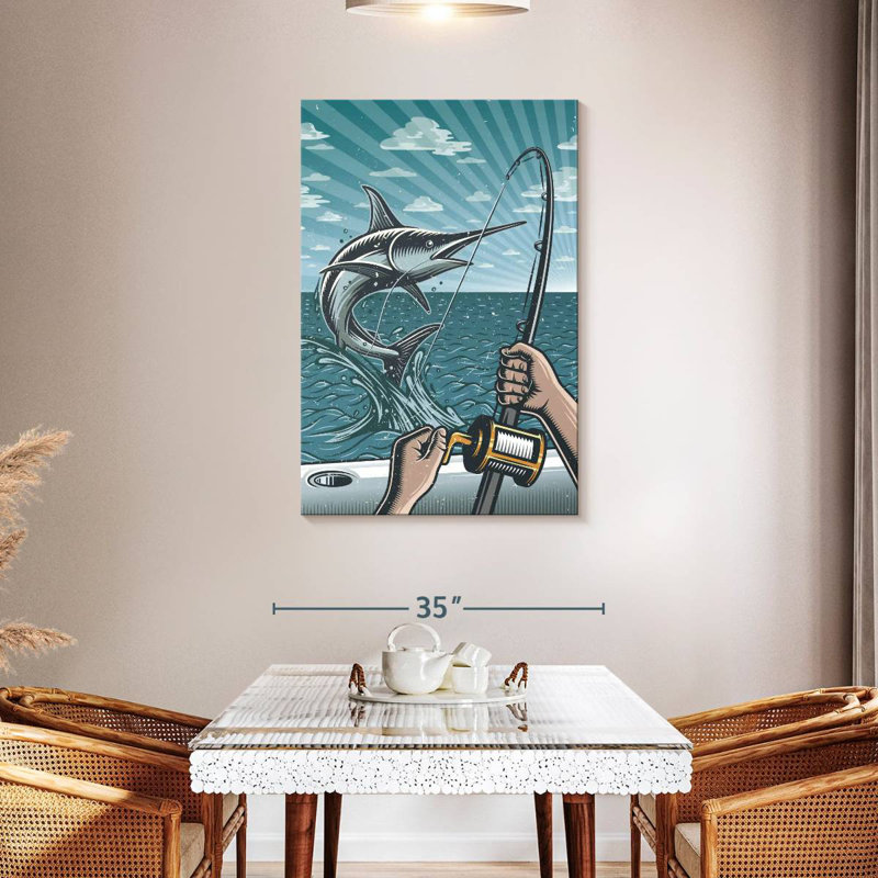 Swordfish Fishing, 45" H x 30" W