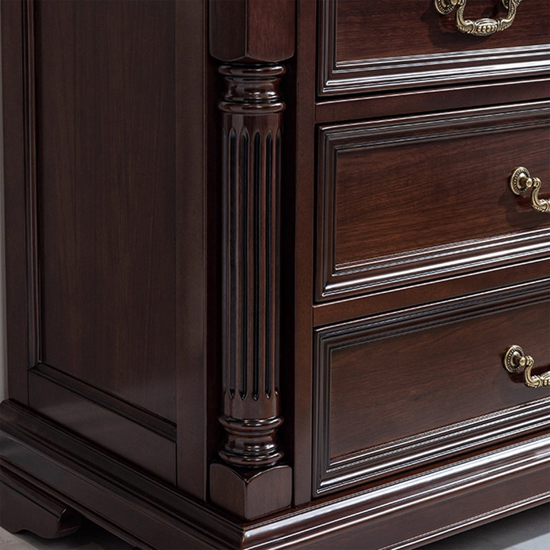 Armoire d'appoint en bois massif noyer foncé