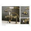 Robinet de baignoire sur pattes à 3 poignées et 2 poignées à fixation sur le comptoir avec douche à main Kingston Brass Essex-28237314